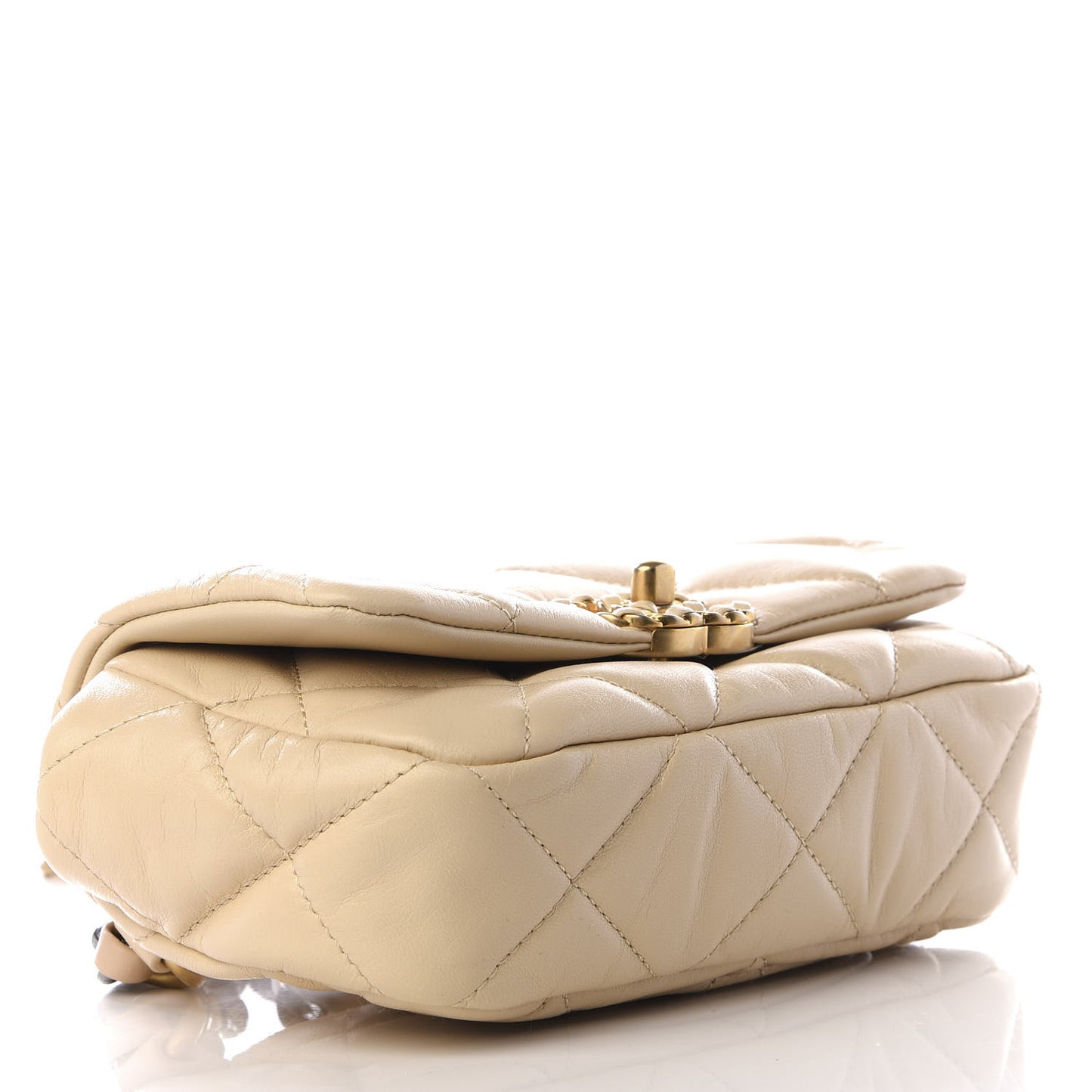 Lambskin Quilted 19 Waist Bag Light Beige