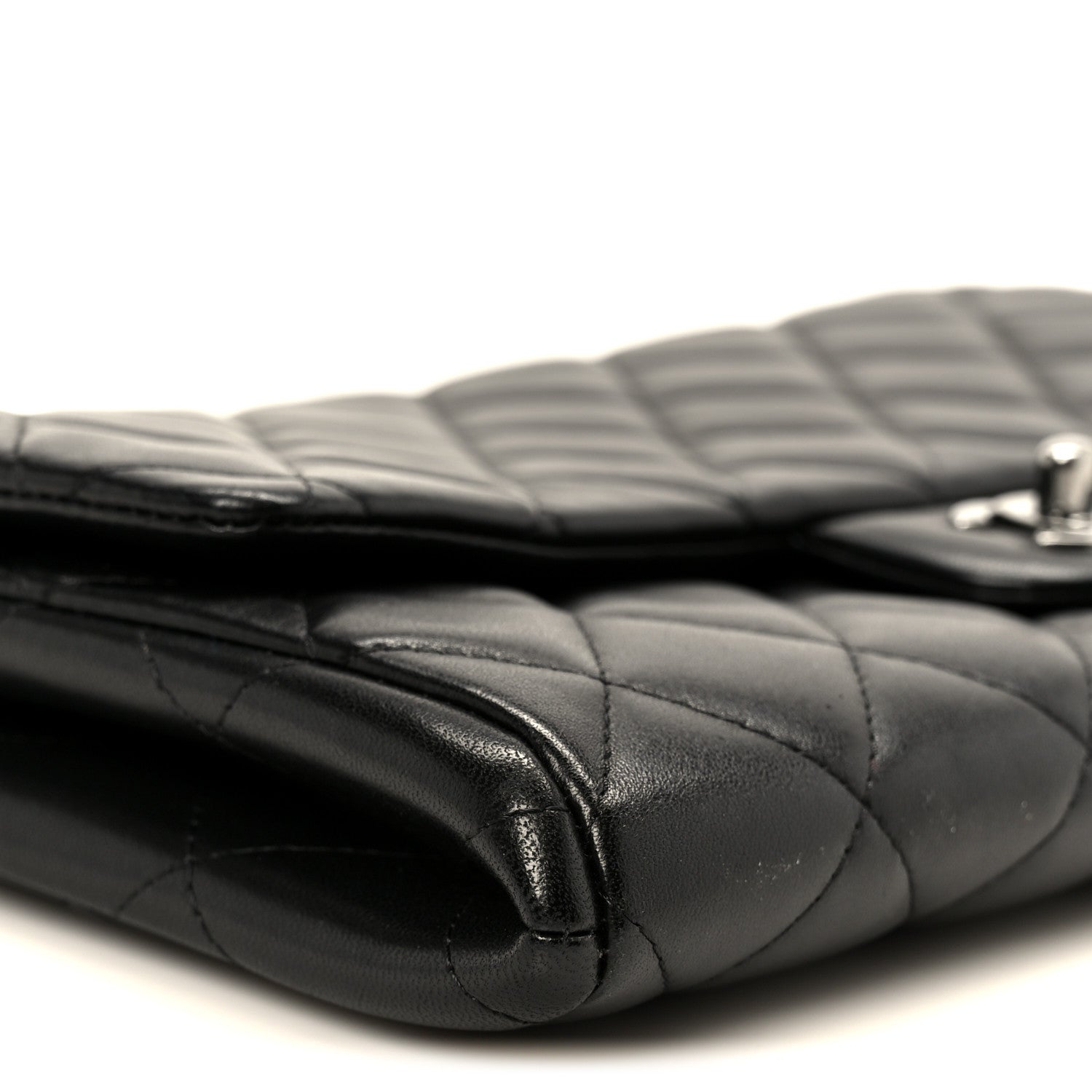 Chanel Lambskin Quilted Clutch With Chain Flap Black 10 of 12