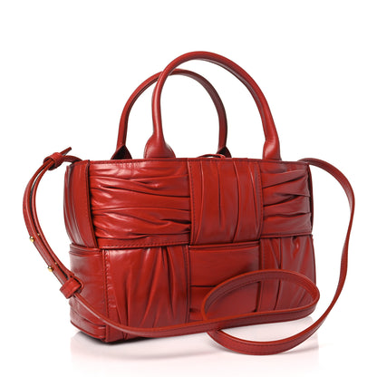 Bottega Veneta Foulard Intrecciato Pleated Mini Arco Tote Red 4 of 10