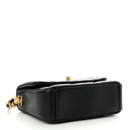 Chanel Lambskin Quilted Mini Side Note Flap Black 4 of 12