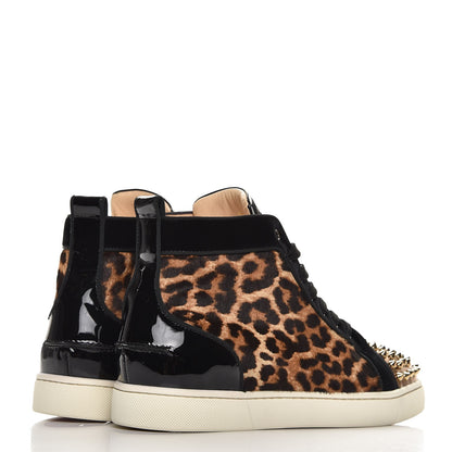 Christian Louboutin Mens Pony Hair Spikes Orlato Flat Sneakers 42 Leopard 4 of 10