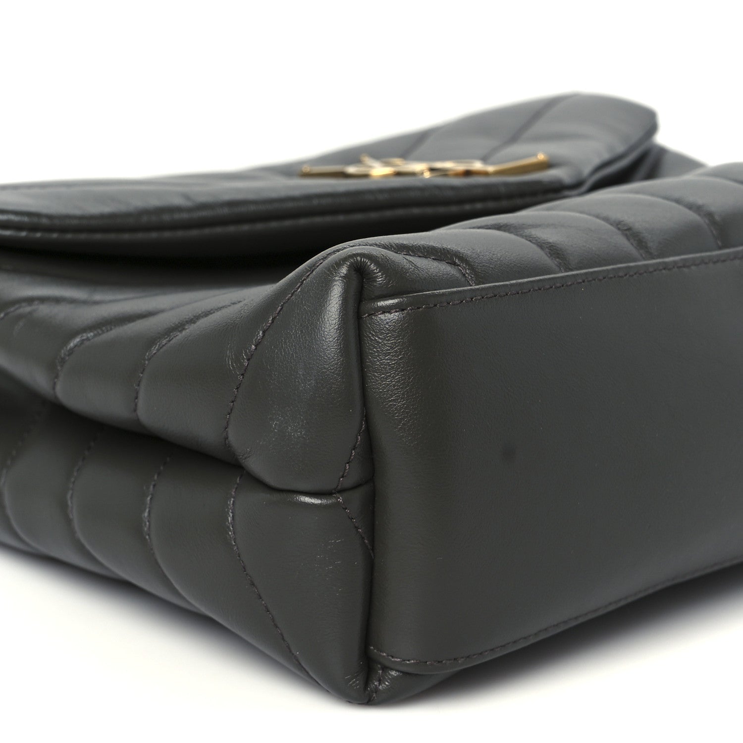 Saint Laurent Calfskin Y Quilted Monogram Small Loulou Chain Satchel Pebble 9 of 10