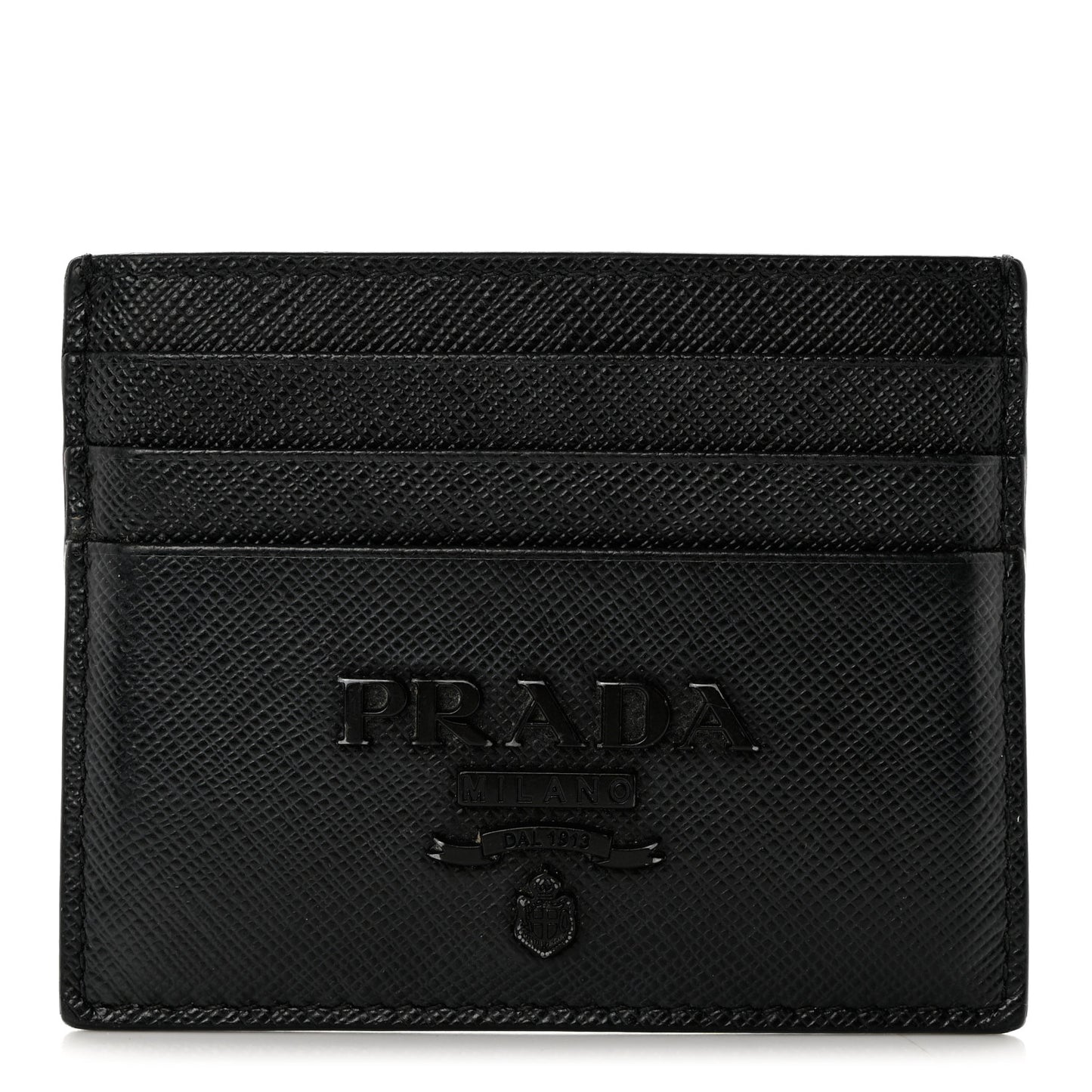 Saffiano Shine Monochrome Card Holder Black