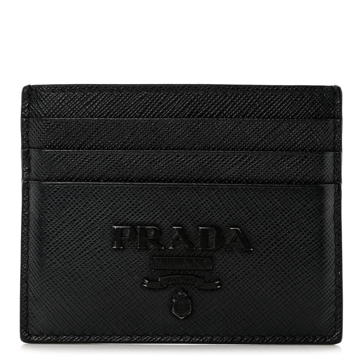 Prada Saffiano Shine Monochrome Card Holder Black 1 of 7