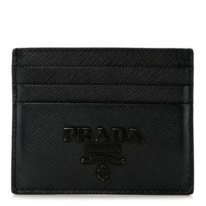 Prada Saffiano Shine Monochrome Card Holder Black 1 of 7