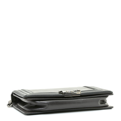 Chanel Glazed Calfskin Medium Boy Flap Black Brown 4 of 14