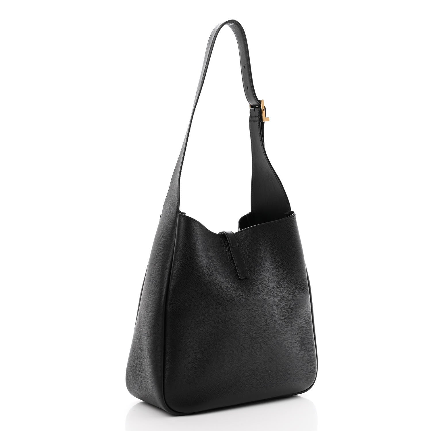 Saint Laurent Smooth Calfskin Small Le 5 A 7 Soft Hobo Black 3 of 10