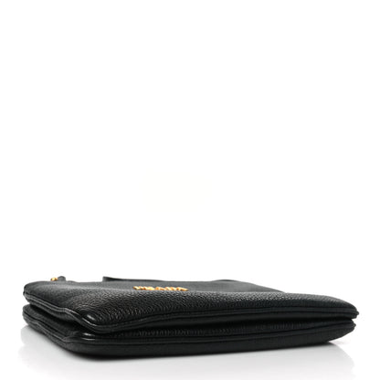 Prada Vitello Phenix Double Zip Crossbody Bag Black 4 of 9
