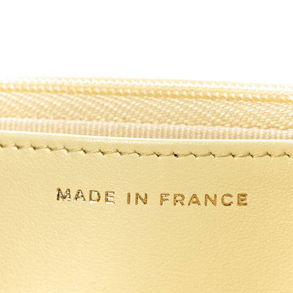 Chanel Caviar Quilted CC Turnlock Wallet On Chain WOC Light Yellow 15 of 23