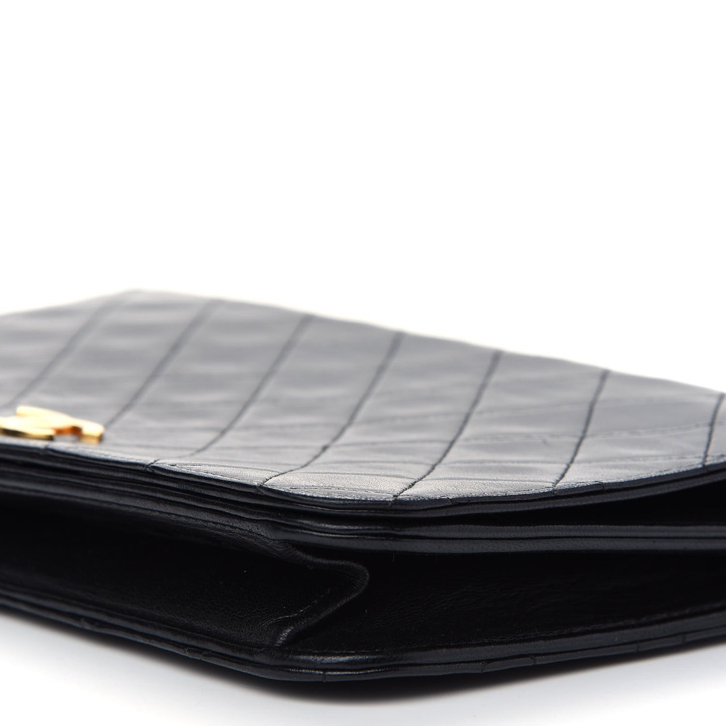 Lambskin Quilted Medium Single Flap Black