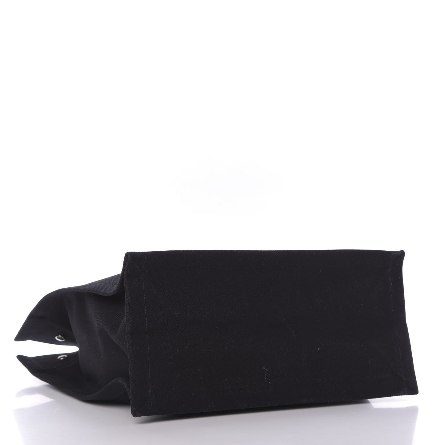 Linen Calfskin Rive Gauche North South Tote Black