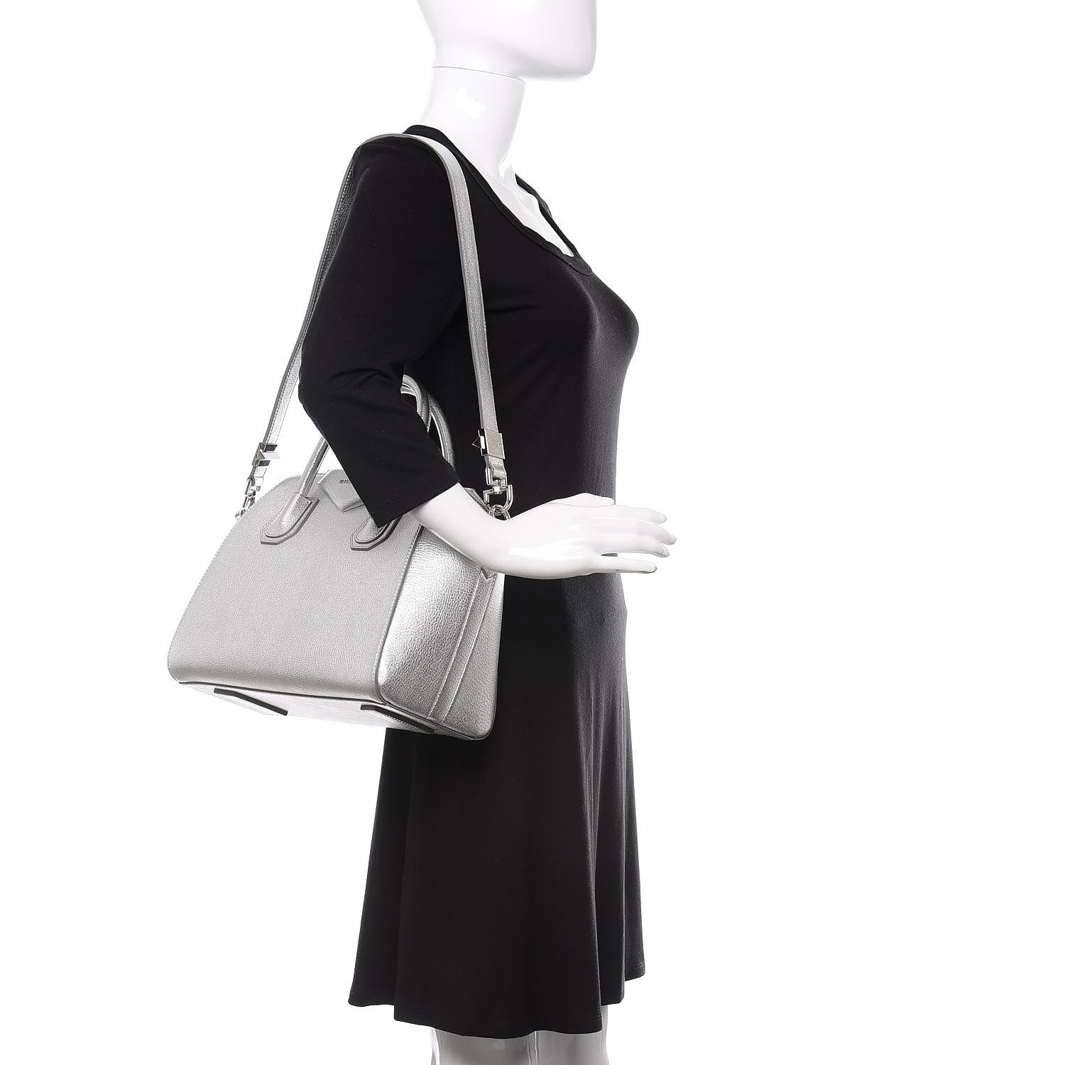 Givenchy Metallic Sugar Goatskin Small Antigona Silver 2 of 13