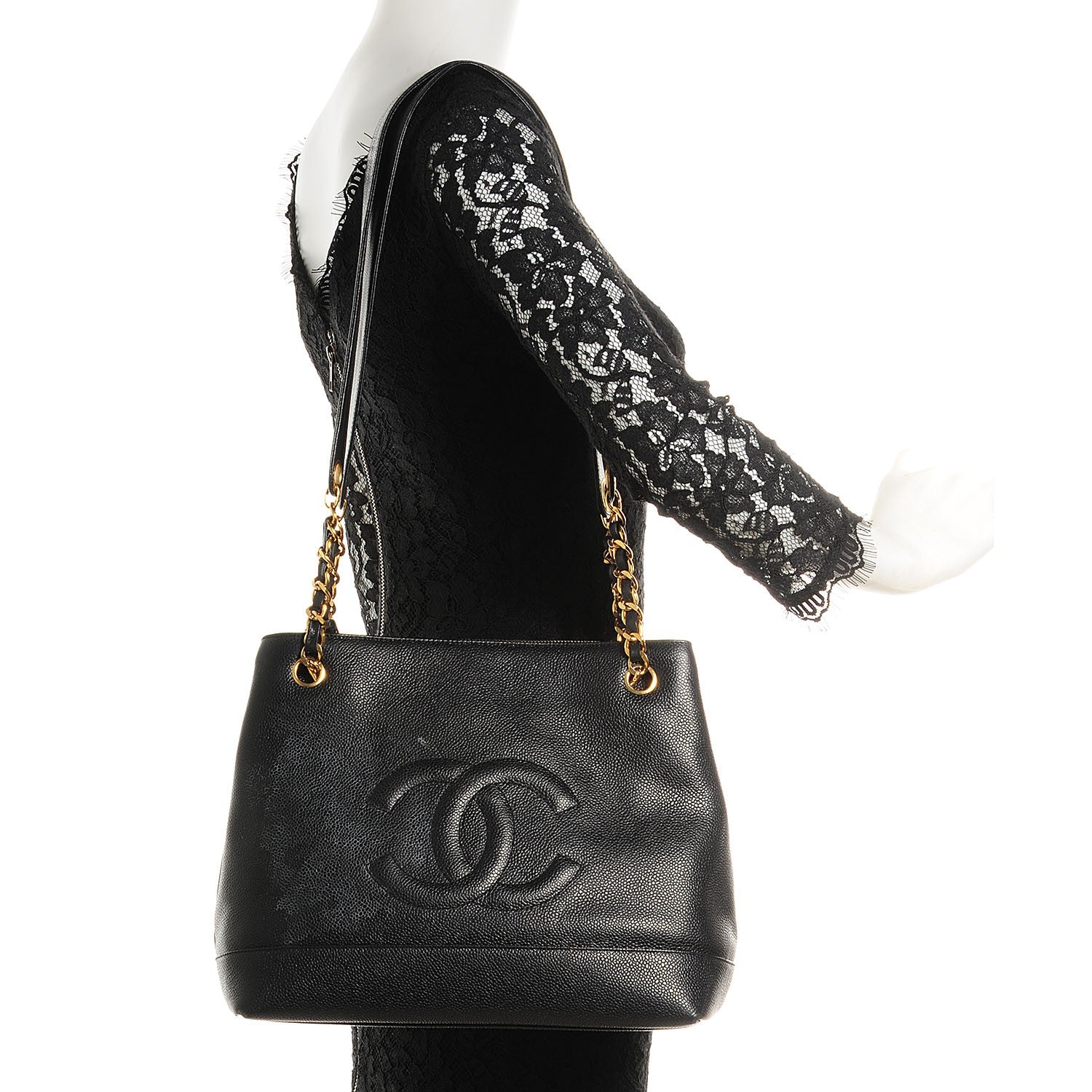 Chanel Caviar CC Shoulder Bag Black 2 of 8