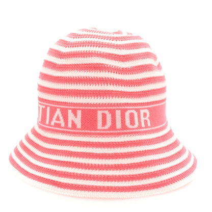 Christian Dior Polyamide Cotton Knitted D-Tulipe Brim Hat M Pink 1 of 8