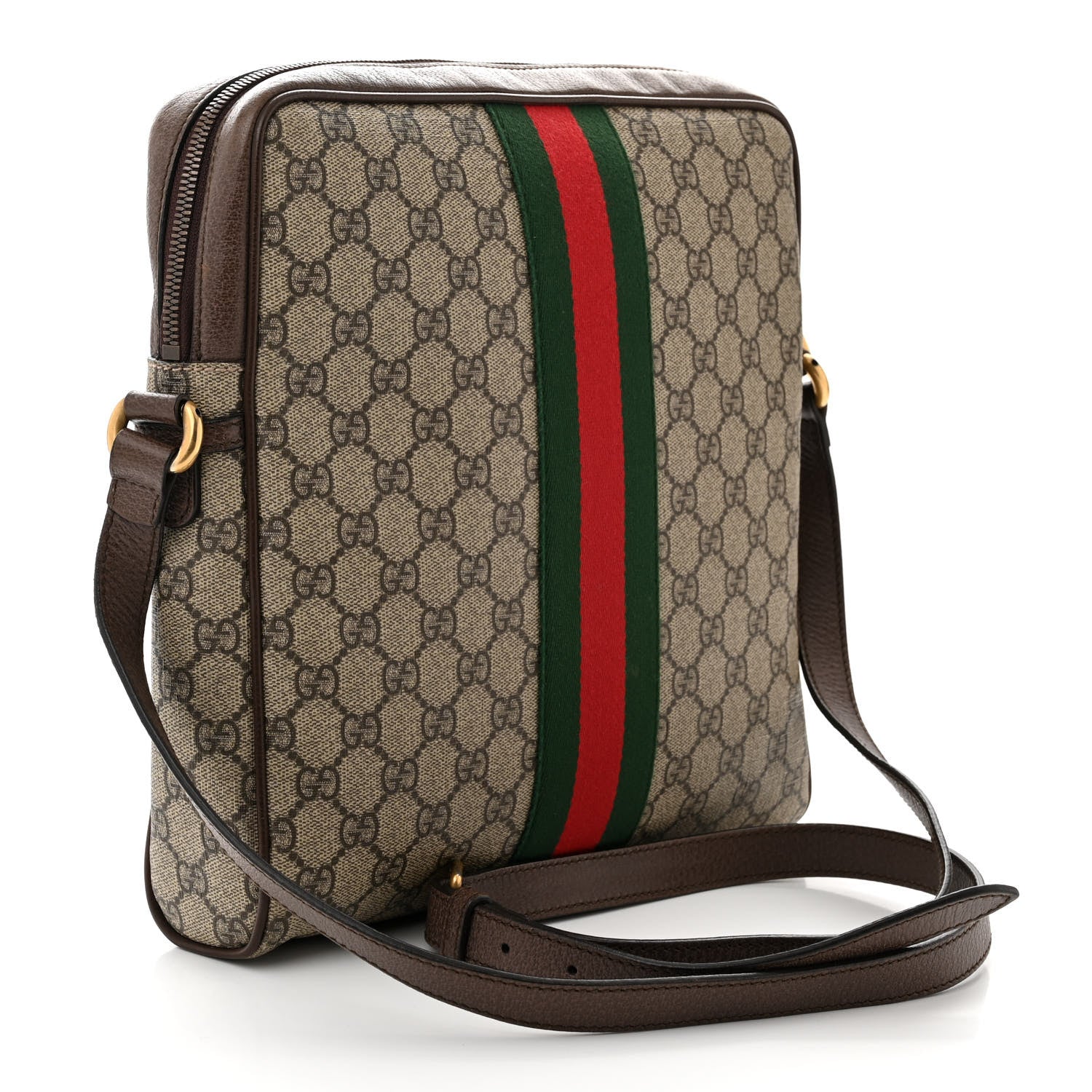 Gucci GG Supreme Monogram Web Medium Ophidia Messenger Bag Brown 3 of 14