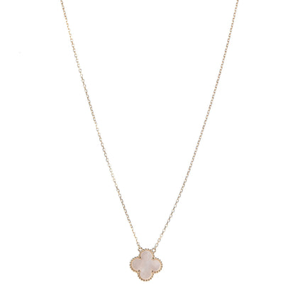 Van Cleef & Arpels 18K Yellow Gold Mother of Pearl Vintage Alhambra Pendant Necklace 1 of 6