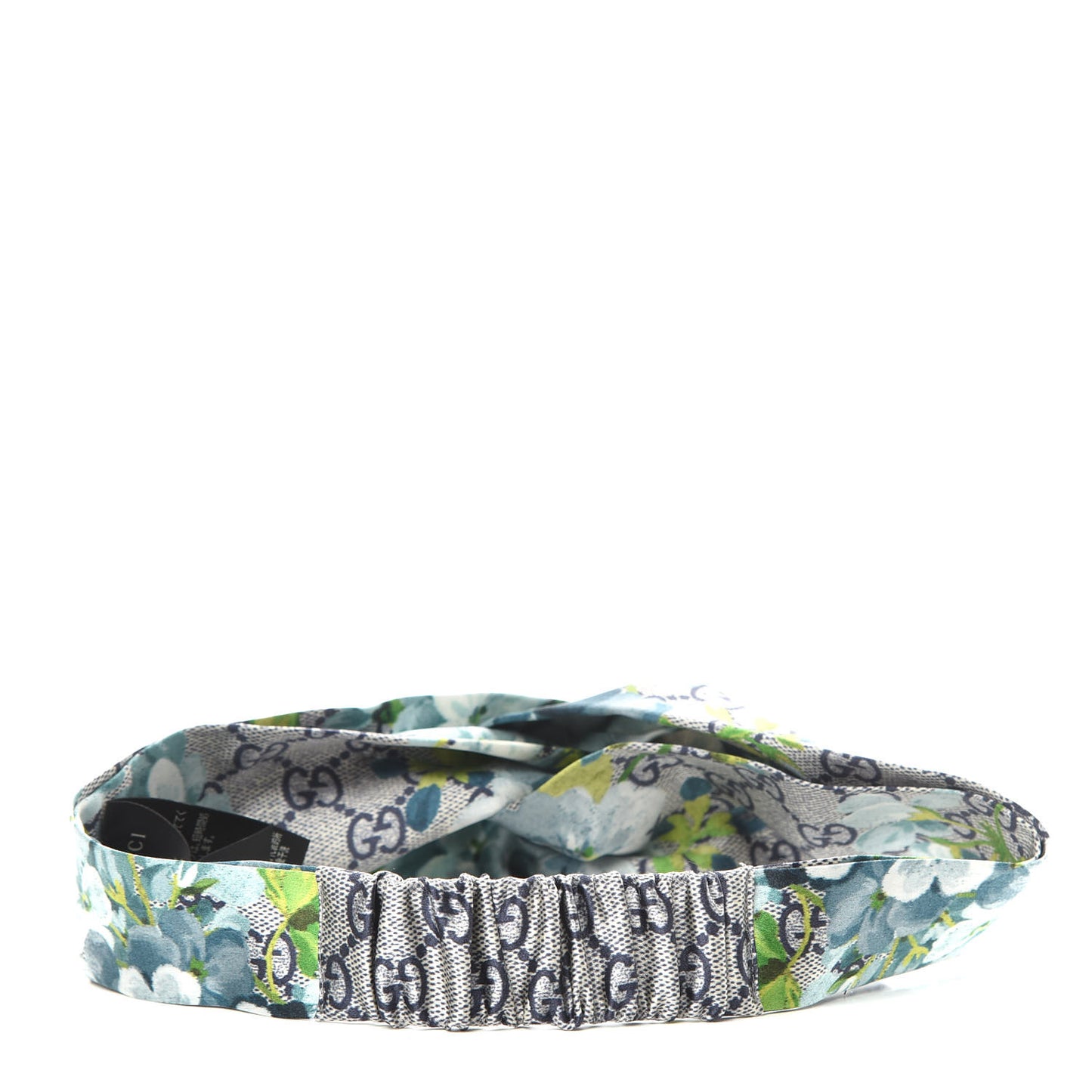 Silk Monogram Blooms Print Headband Blue