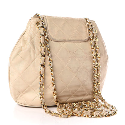 Chanel Lambskin Quilted Tassel Shoulder Bag Beige 3 of 16