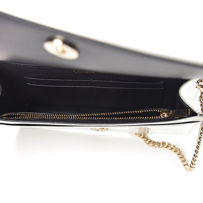 Christian Dior Patent Micro-Cannage Diorama Wallet on Chain Pouch White 5 of 12
