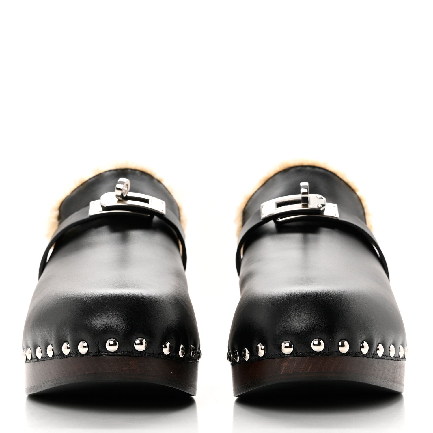 Hermes Calfskin Carlotta Mules 39 Black 2 of 8