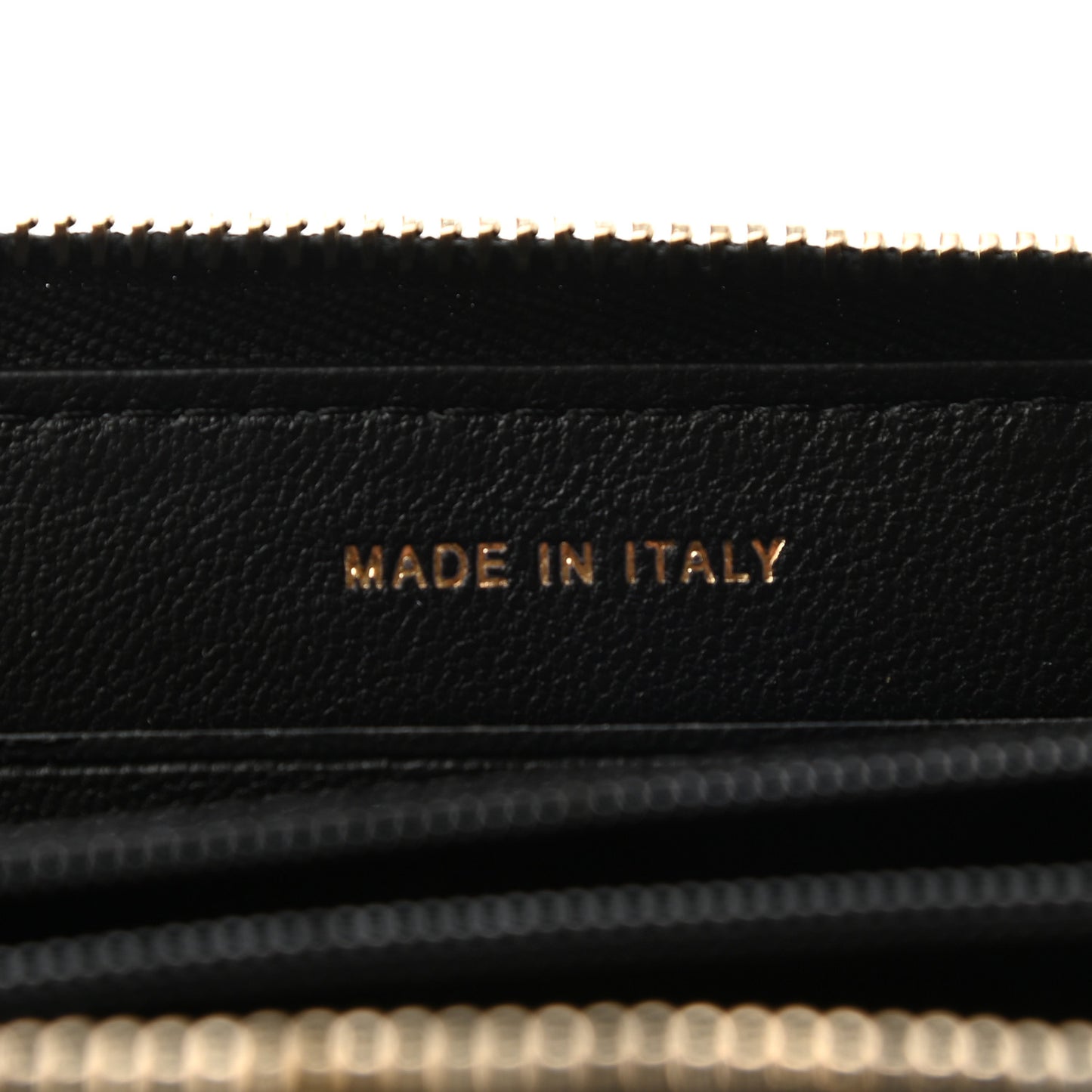 Lambskin Quilted Small Lucky Charms Zip Around Wallet Black
