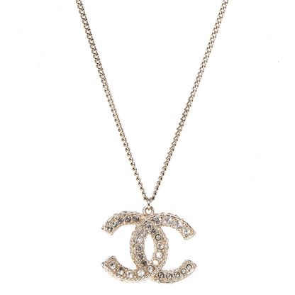 Chanel Baguette Crystal CC Necklace Light Gold 1 of 6