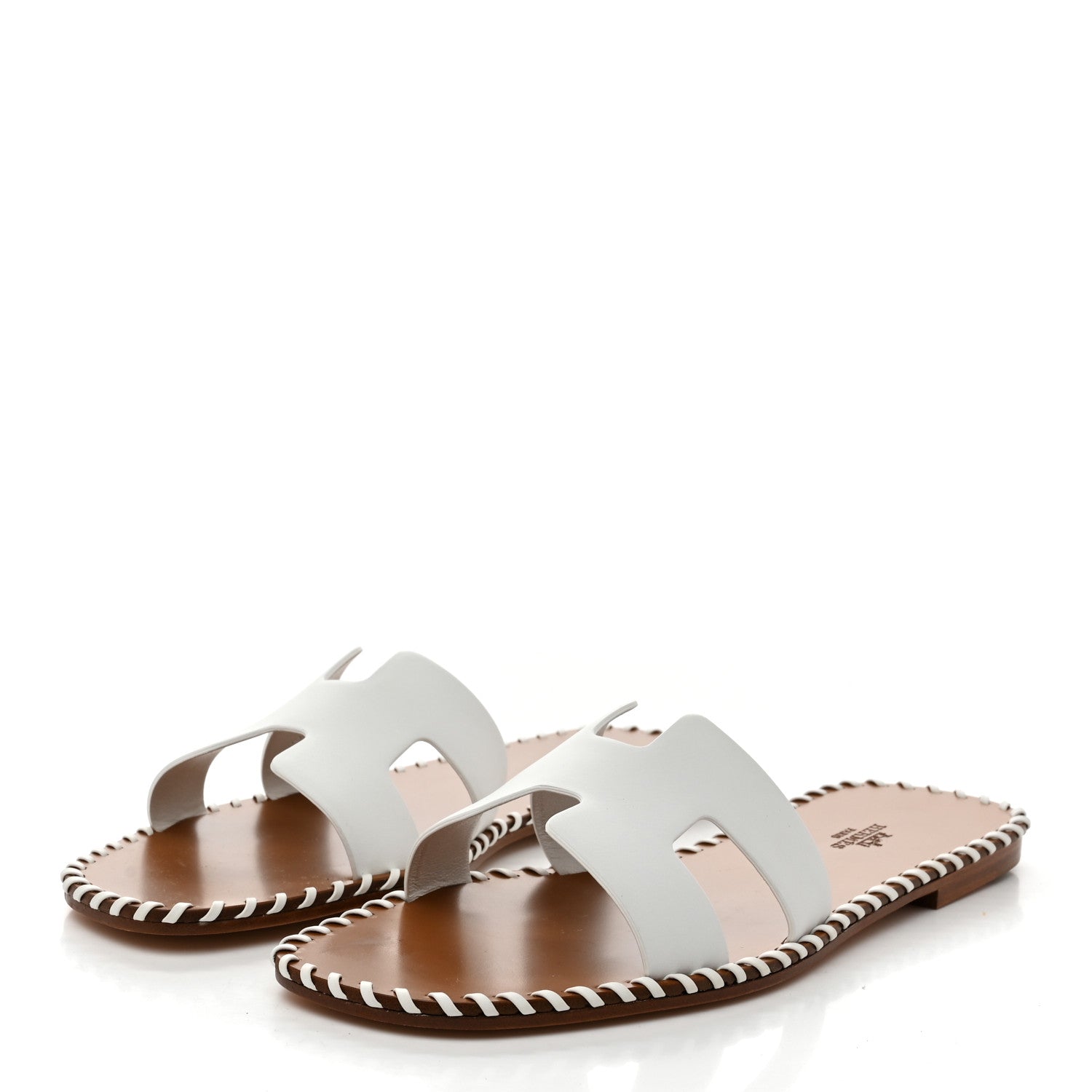 Hermes Calfskin Braided Oran Sandals 40.5 White 4 of 10