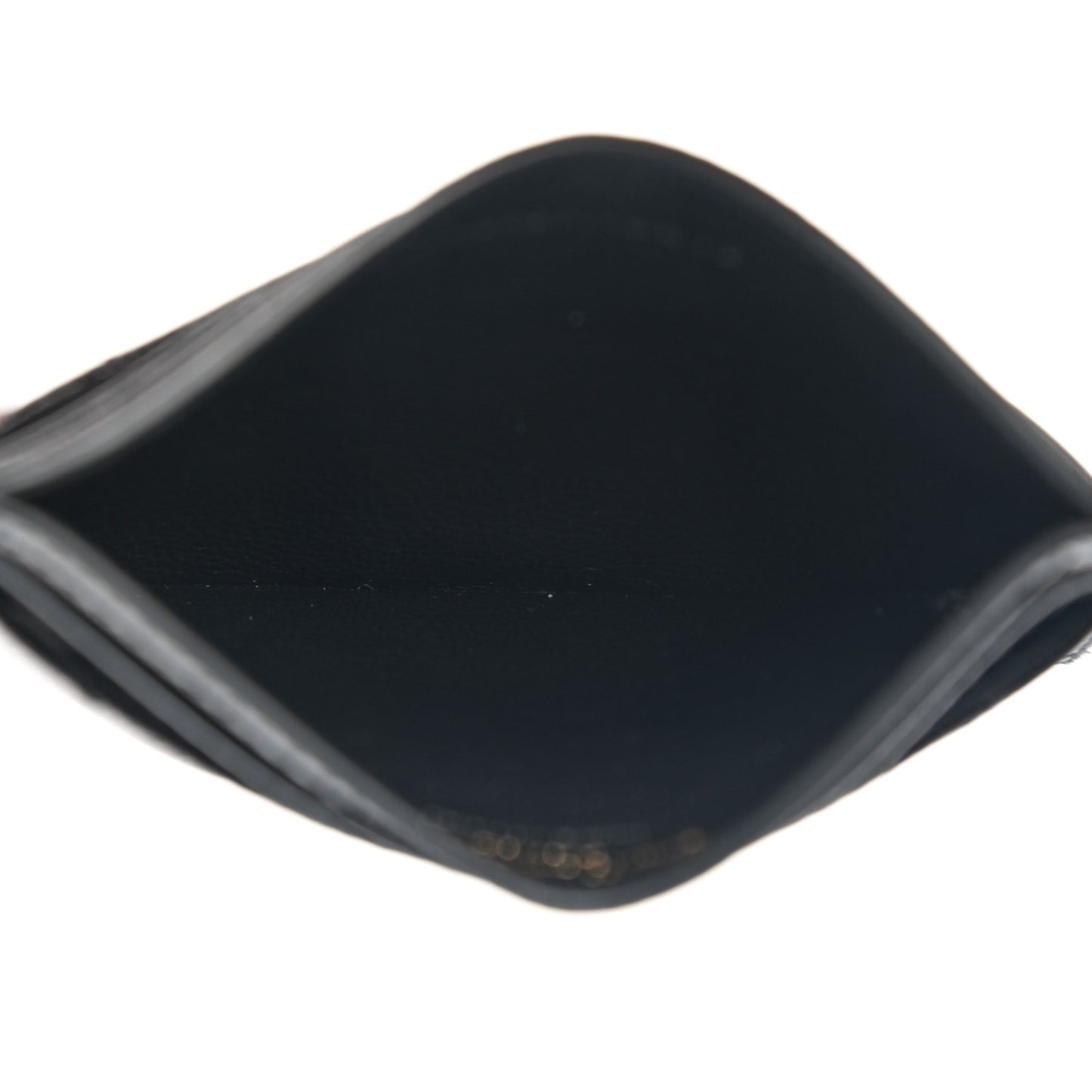 Grain De Poudre Matelasse Chevron Monogram Credit Card Case Black
