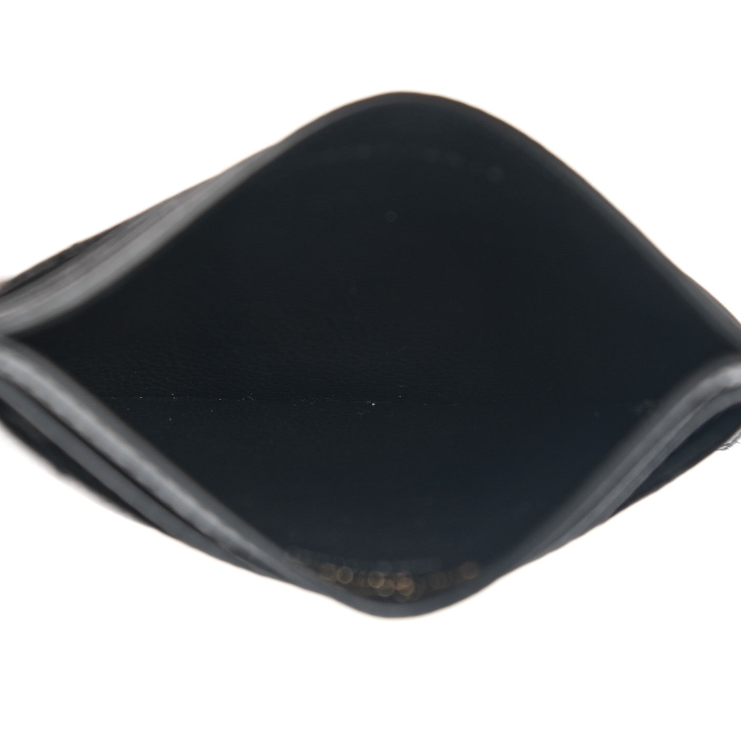 Saint Laurent Grain De Poudre Matelasse Chevron Monogram Credit Card Case Black 5 of 8