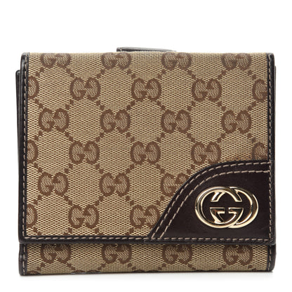 Gucci Monogram New Britt French Wallet Dark Brown 1 of 9