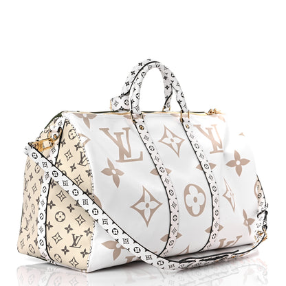 Louis Vuitton Monogram Giant Keepall Bandouliere 50 Kaki Beige 3 of 9