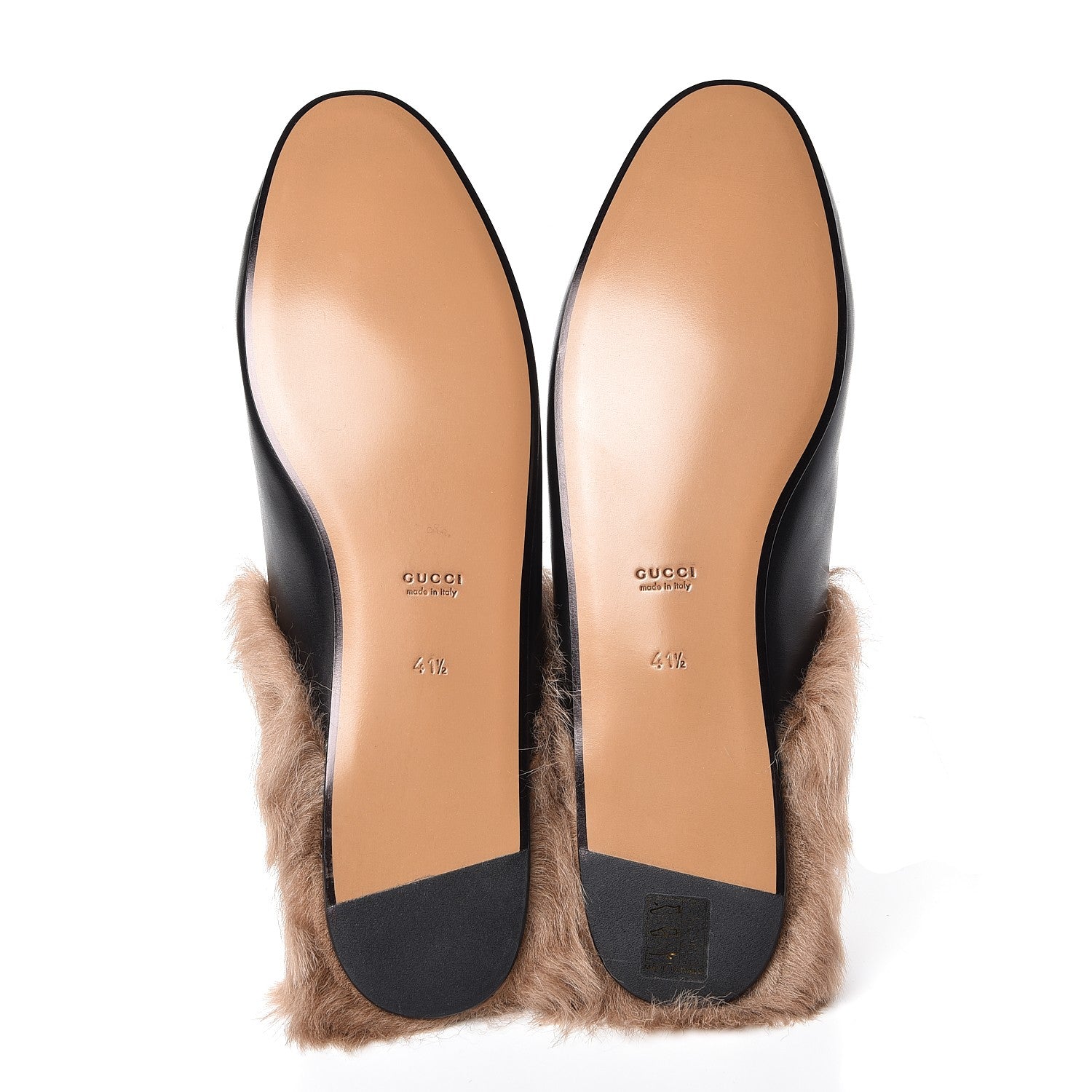 Gucci Calfskin Fur Womens Princetown Slippers 41.5 Black 5 of 8