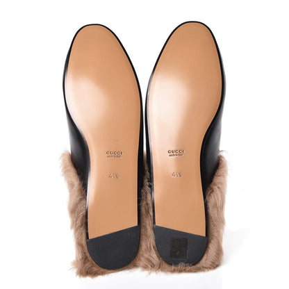 Gucci Calfskin Fur Womens Princetown Slippers 41.5 Black 5 of 8