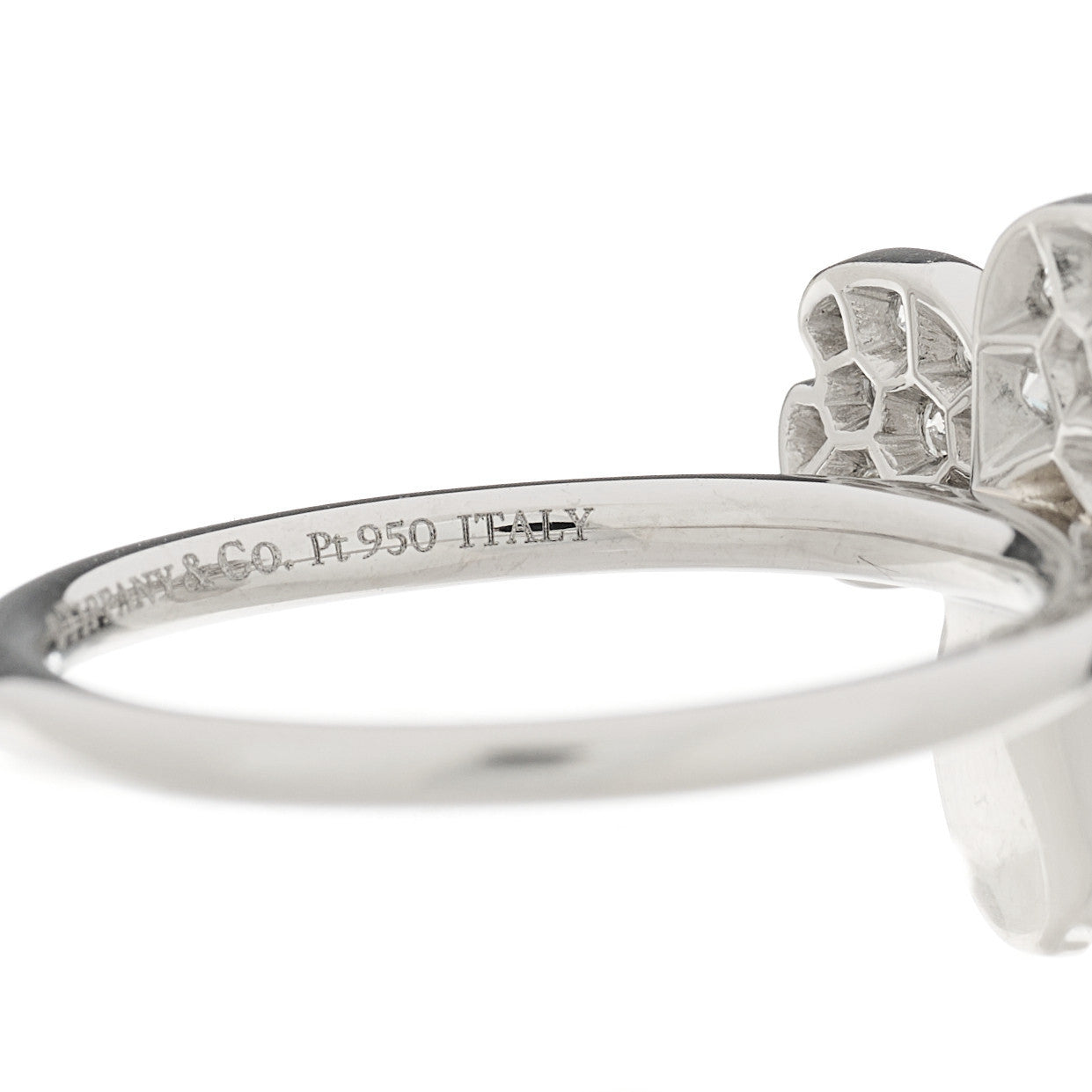 Tiffany Platinum Diamond Paper Flowers Ring 49 5 5 of 6