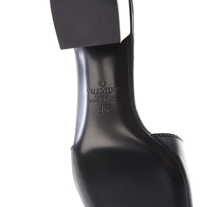 Valentino Garavani Grainy Cowhide VLogo 45mm Slide Sandals 36 Black 6 of 9