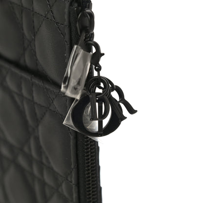 Christian Dior Ultra Matte Calfskin Cannage Large Lady Dior Zip Wallet Black 11 of 11
