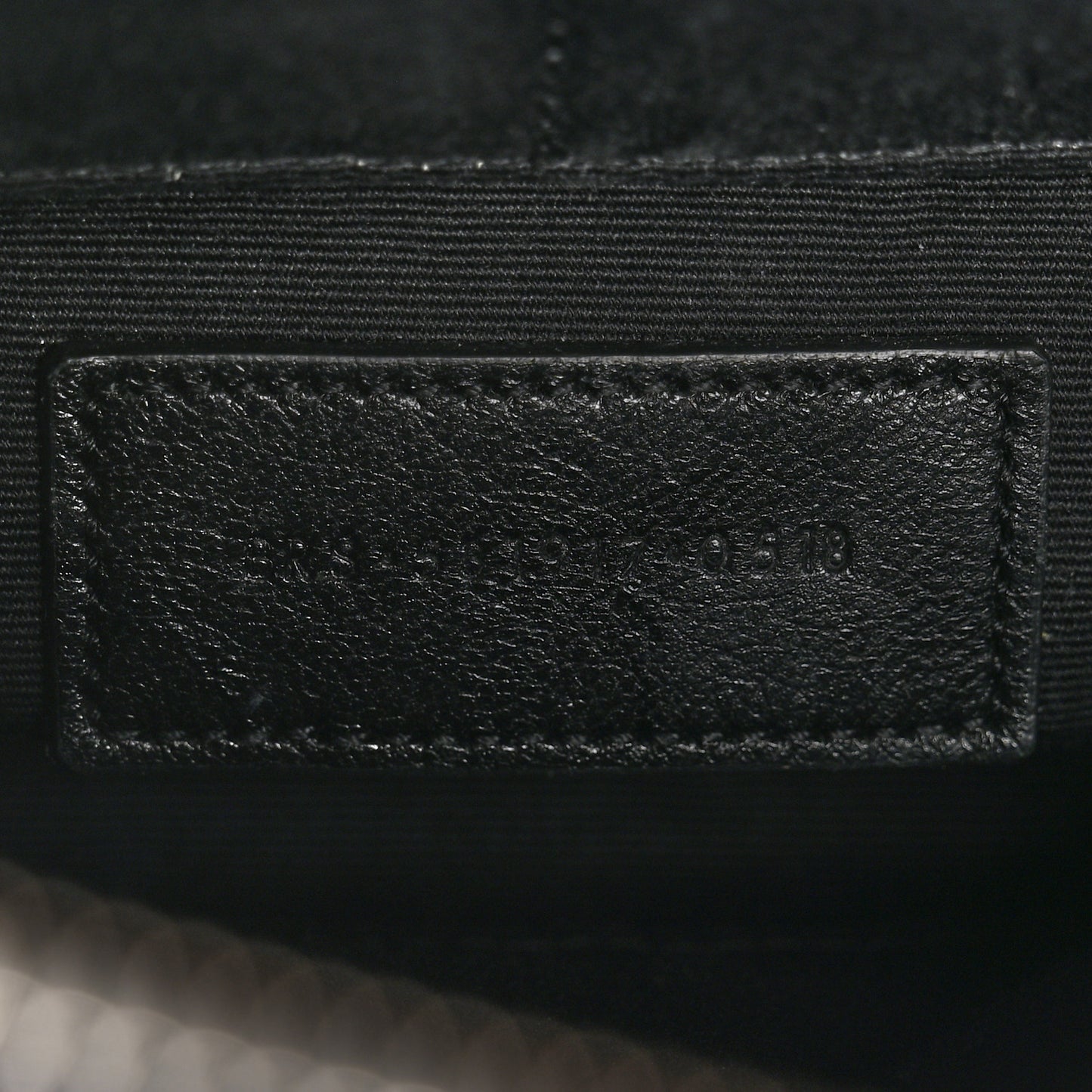 Calfskin Crocodile Embossed Monogram Zip Pouch Black
