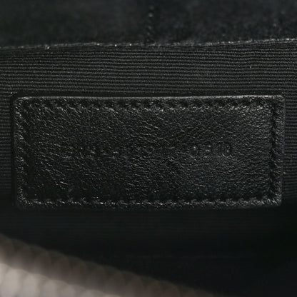 Saint Laurent Calfskin Crocodile Embossed Monogram Zip Pouch Black 7 of 9