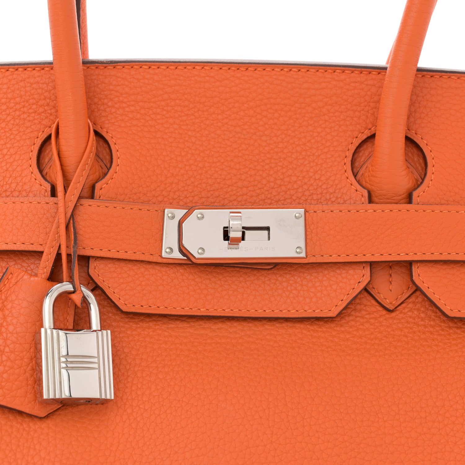 Hermes Taurillon Clemence JPG Shoulder Birkin II 42 Orange 8 of 15