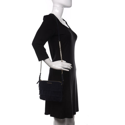 Burberry Suede Fringe Peyton Crossbody Clutch Bag Blue 2 of 9