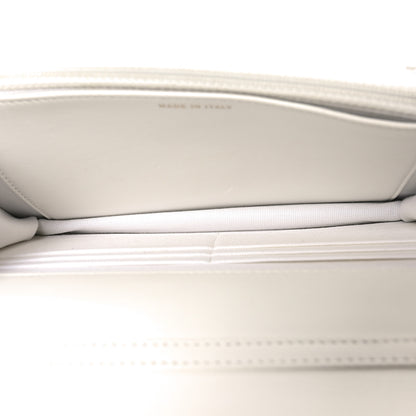 Chanel Caviar Camellia Embossed Wallet On Chain WOC White 5 of 11