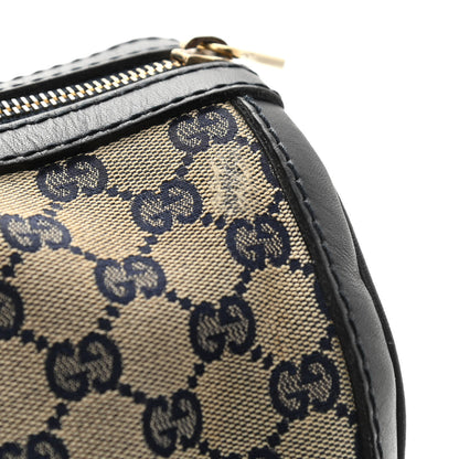 Gucci Monogram Selleria Calfskin Vintage Web Medium Boston Beige Blue 13 of 13