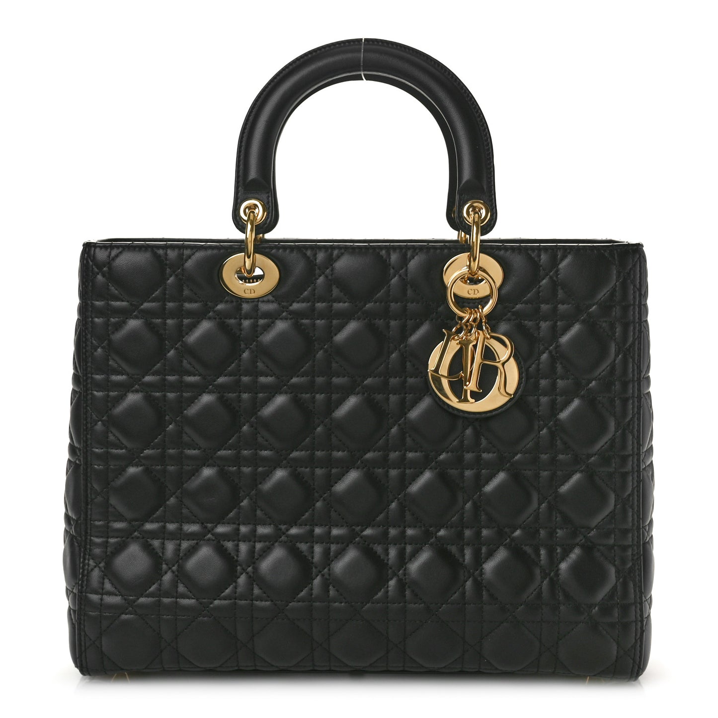 Lambskin Cannage Large Lady Dior Black