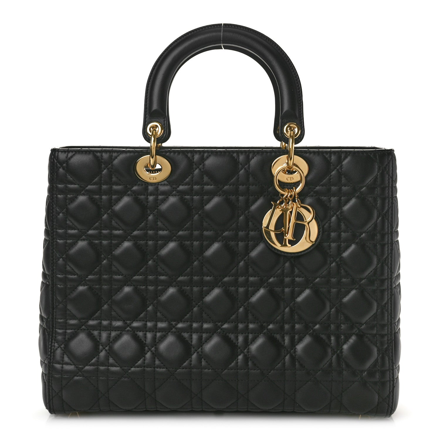 Christian Dior Lambskin Cannage Large Lady Dior Black 1 of 11