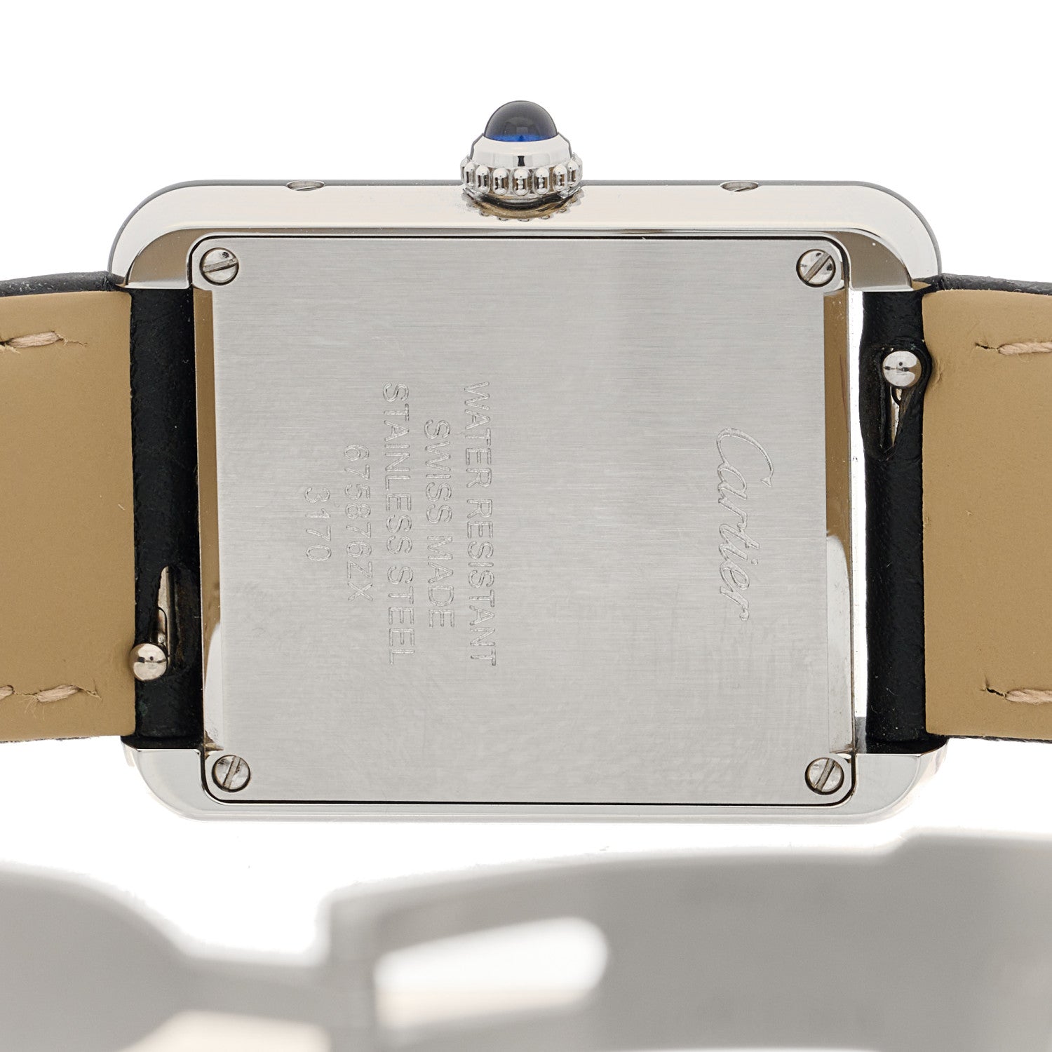 Cartier Stainless Steel Calfskin 24mm Tank Solo Quartz Watch 4 of 5