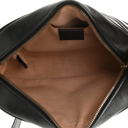 Gucci Calfskin Matelasse Small GG Marmont Chain Shoulder Bag Black 5 of 8