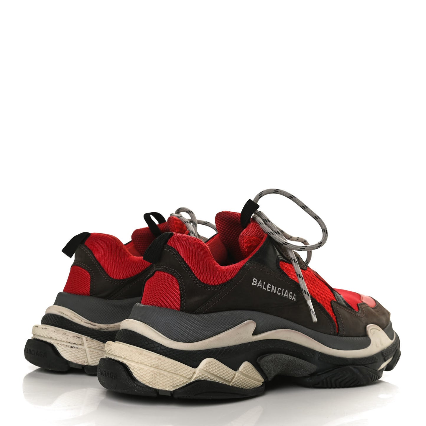 Fabric Mesh Mens Triple S Sneakers 43 Rouge Black