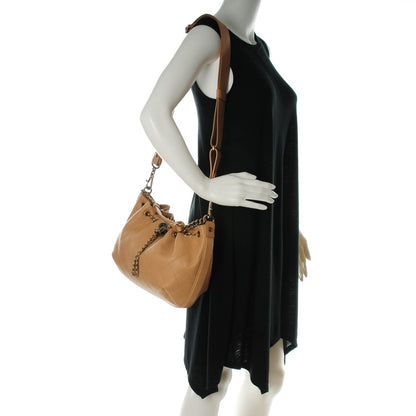 Chanel Calfskin Stitched Medium Drawstring CC Bag Beige 2 of 7