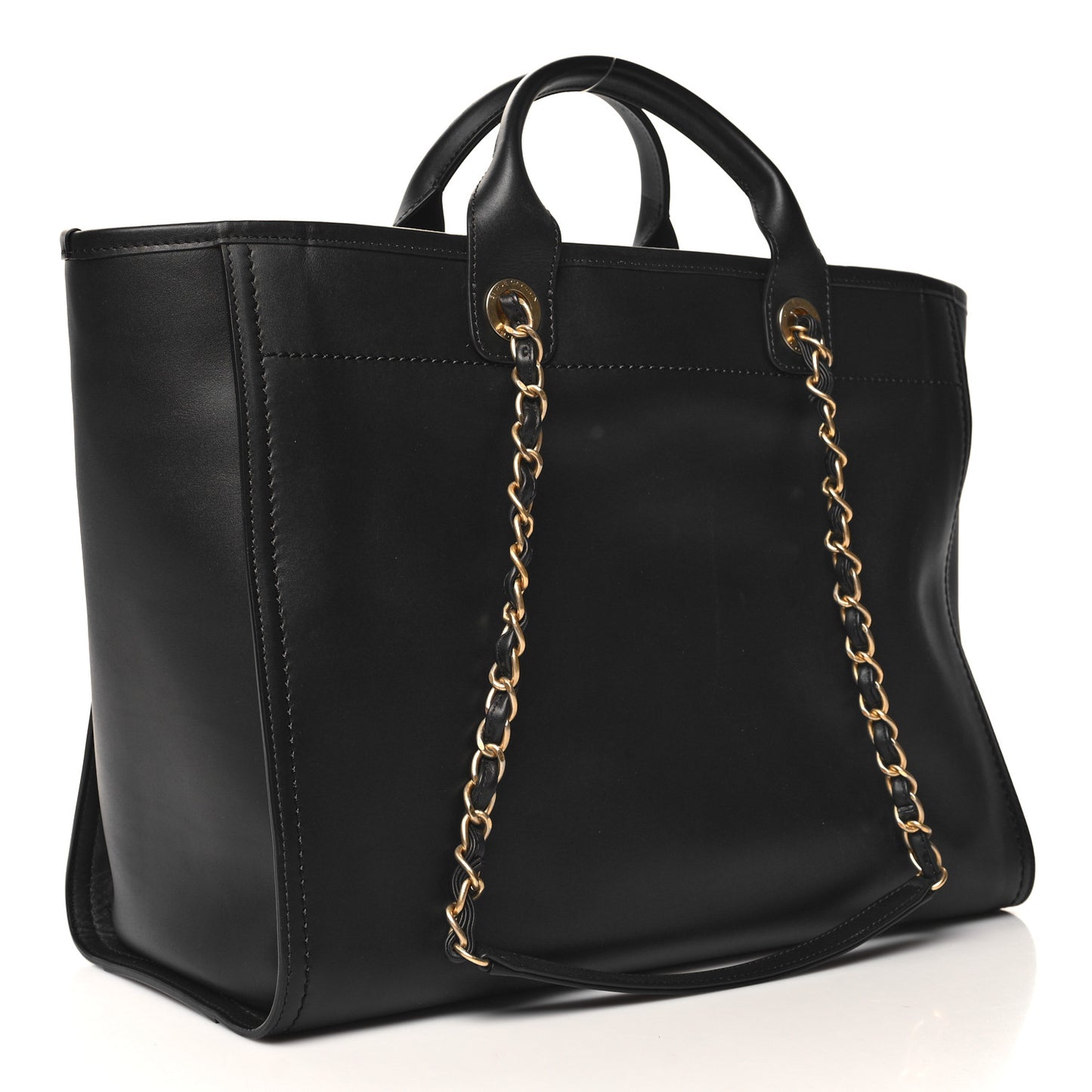 Calfskin Medium Deauville Tote Black