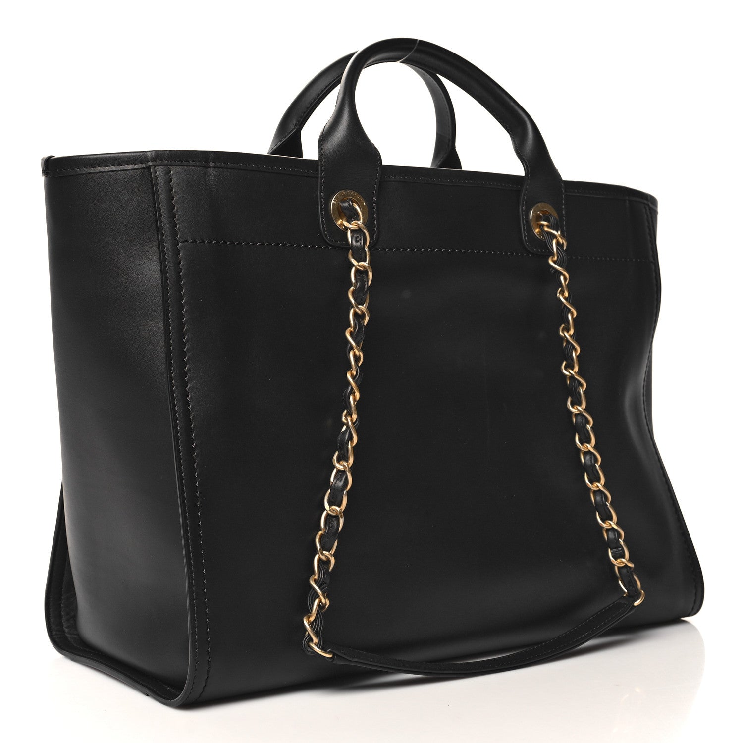 Chanel Calfskin Medium Deauville Tote Black 2 of 9